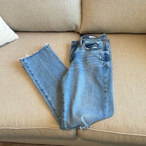 Medium wash distressed jeans
